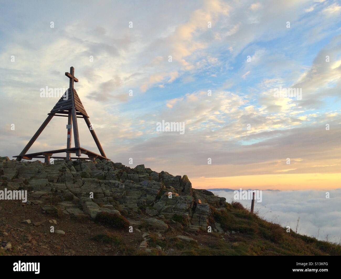 On the top in the Gerlitzen Alpen in Austria - Smartphone Captured Stock Image