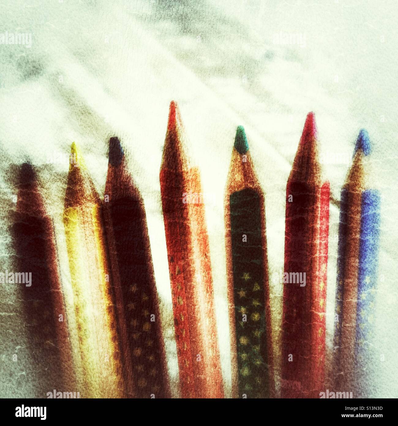 Colour pencils - Smartphone Captured Stock Image