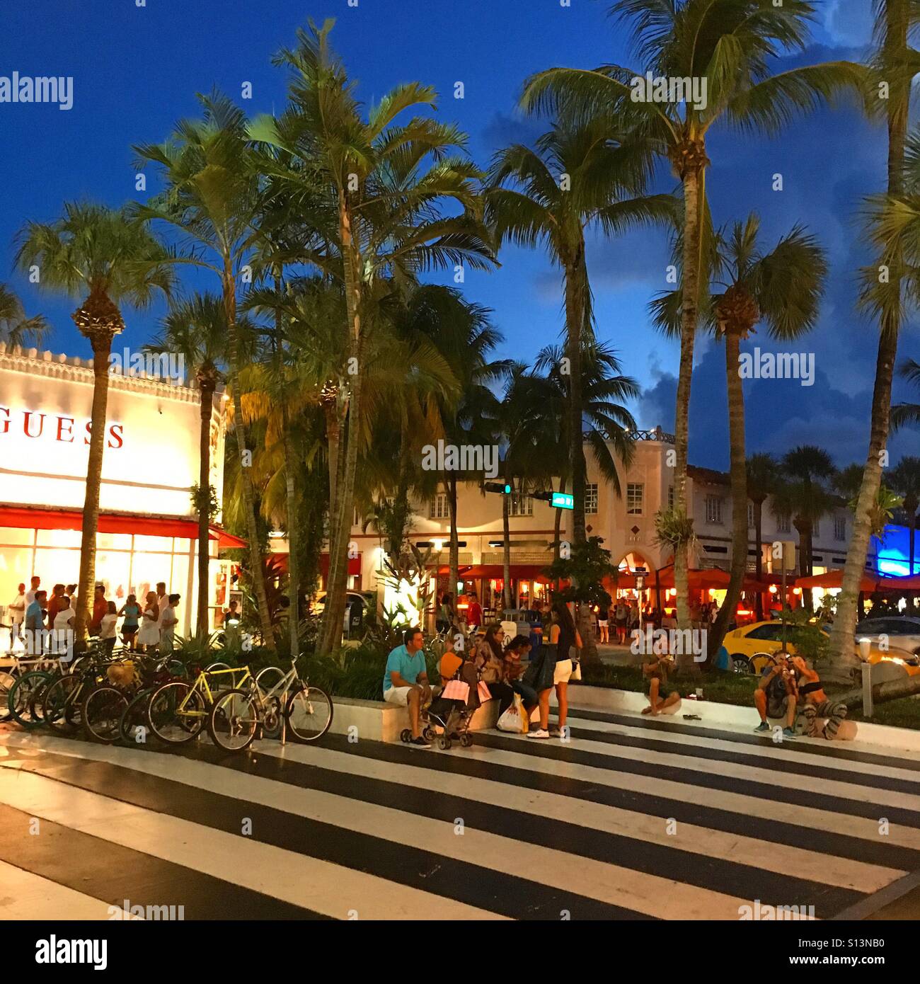 Lincoln Road Shopping Mall Em Miami Beach Foto de Stock Editorial