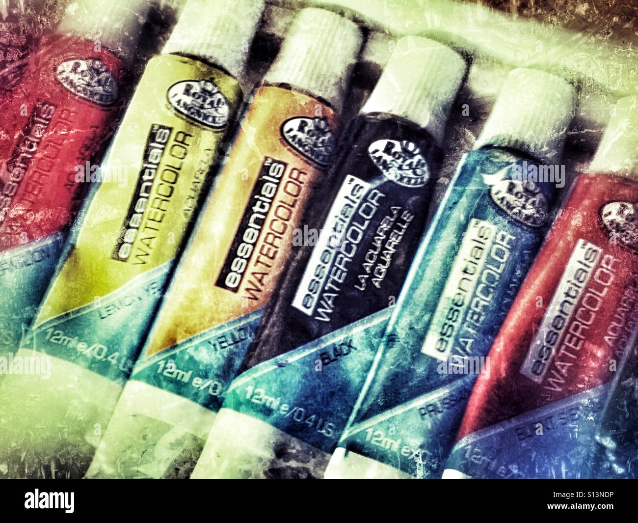 Watercolour paints - Smartphone Captured Stock Image