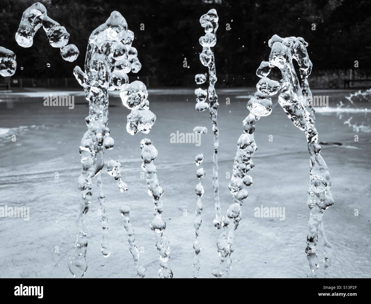 Water droplets from water fountain - Smartphone Captured Stock Image