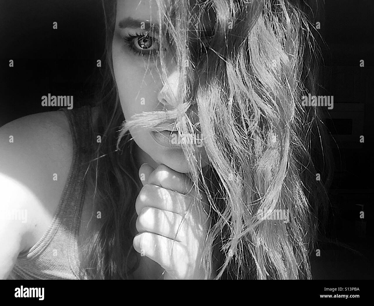 Woman very long hair hi-res stock photography and images - Alamy