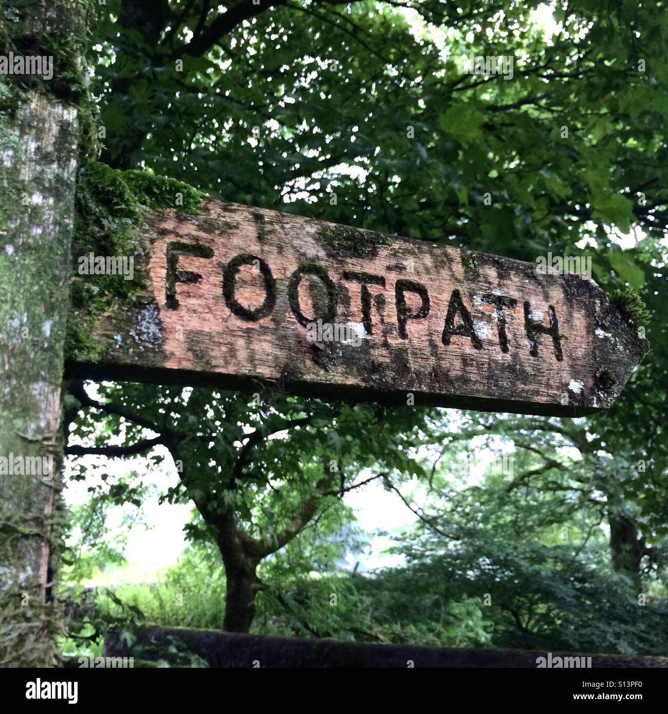 Footpath fingerpost sign, The Yorkshire Dales, UK Stock Photo