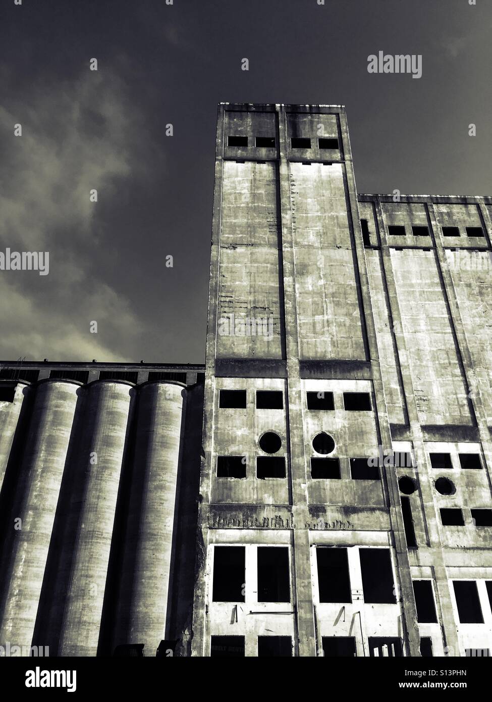 Old grain elevators, Buffalo, NY Stock Photo