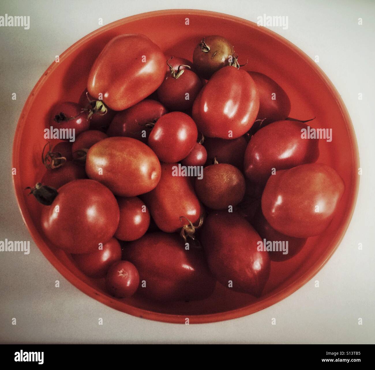 Tomatoes in a bowl Stock Photo - Alamy