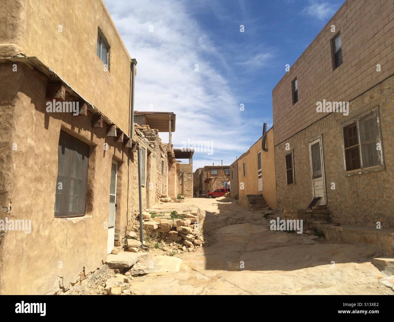 The old city of Acoma Pueblo in New Mexico. Stock Photo