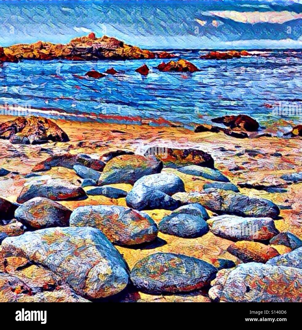 Rocky seashore - Smartphone Captured Stock Image