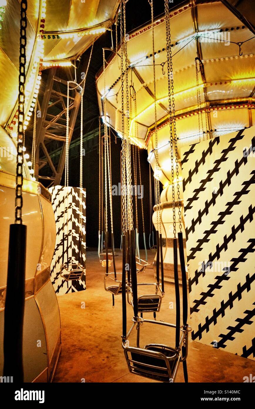 Funfair rides night hi-res stock photography and images - Alamy