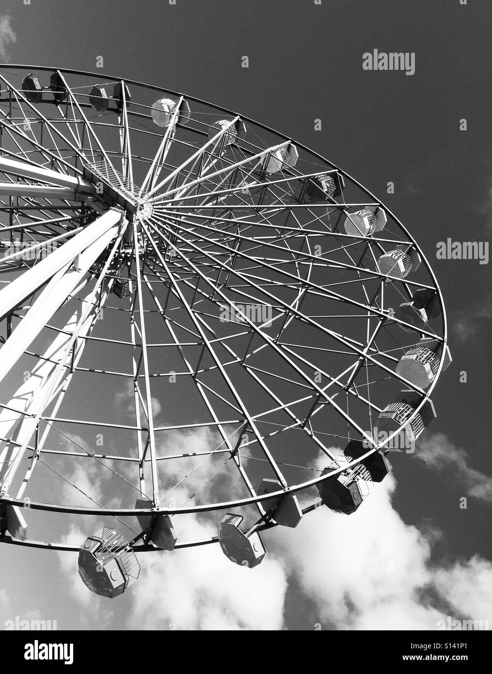 Ferris wheel against a deep summer sky - Smartphone Captured Stock Image