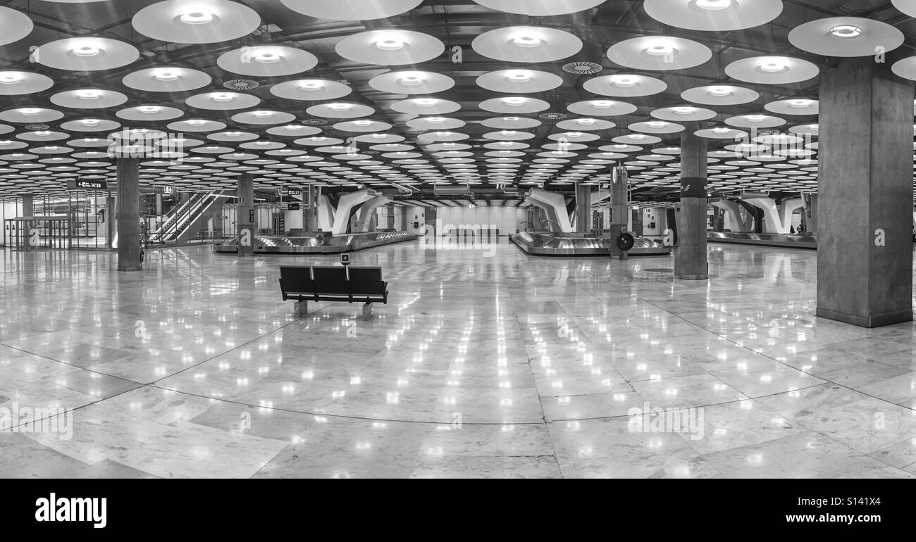 Madrid airport baggage claim lounge Stock Photo