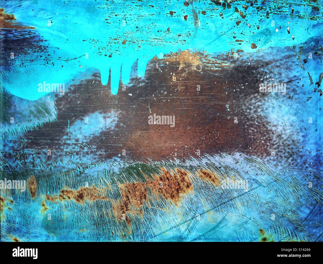 Abstract details of rusted paint on old Dodge truck. - Smartphone Captured Stock Image