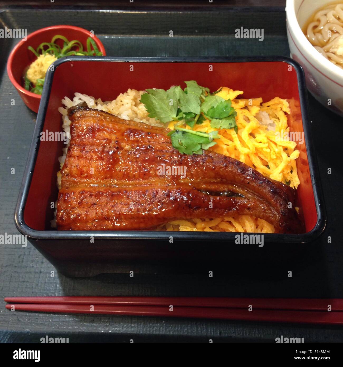 a bowl of eel and rice Stock Photo Alamy