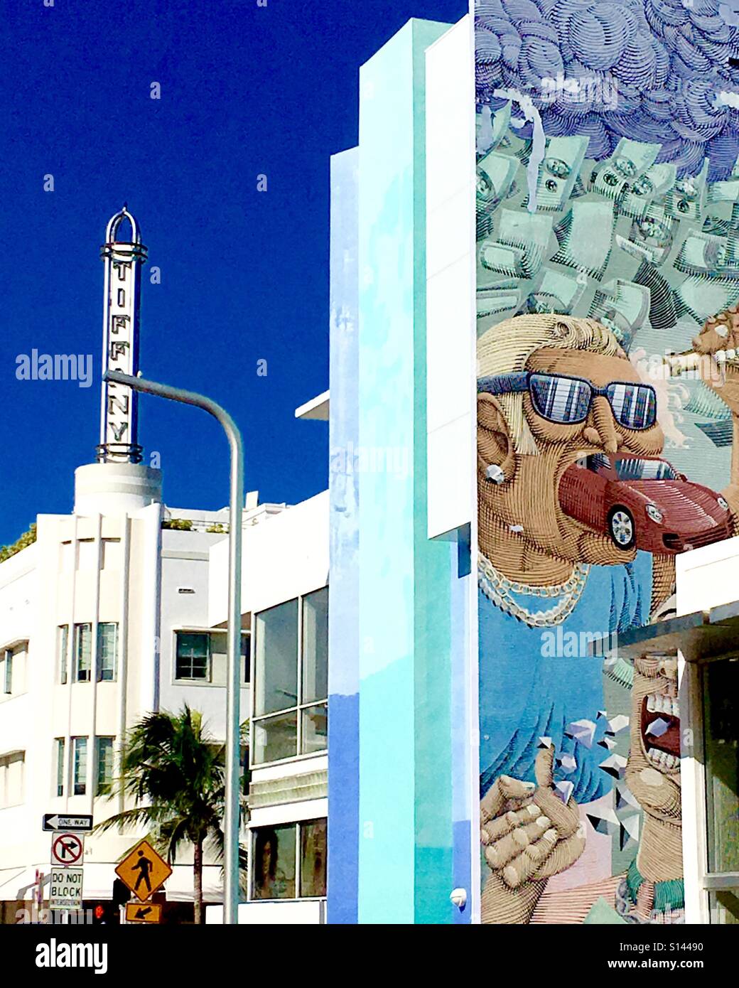 South Beach mural - Smartphone Captured Stock Image