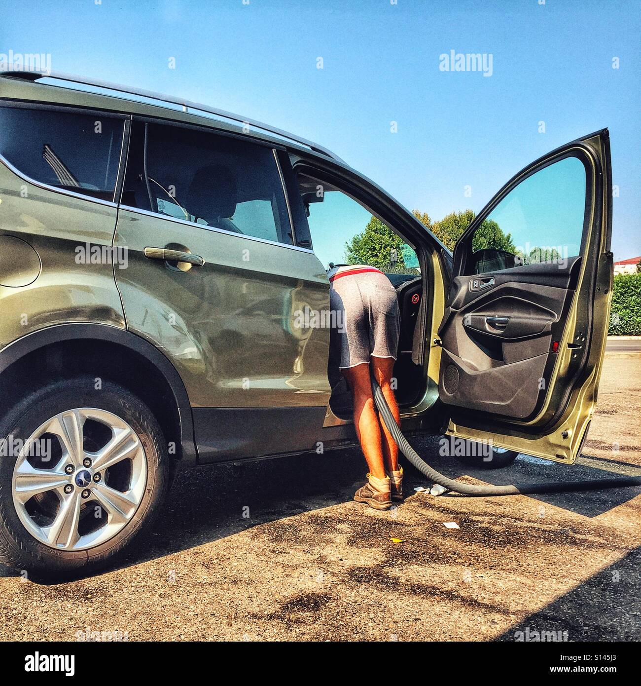 Car cleaning - Smartphone Captured Stock Image