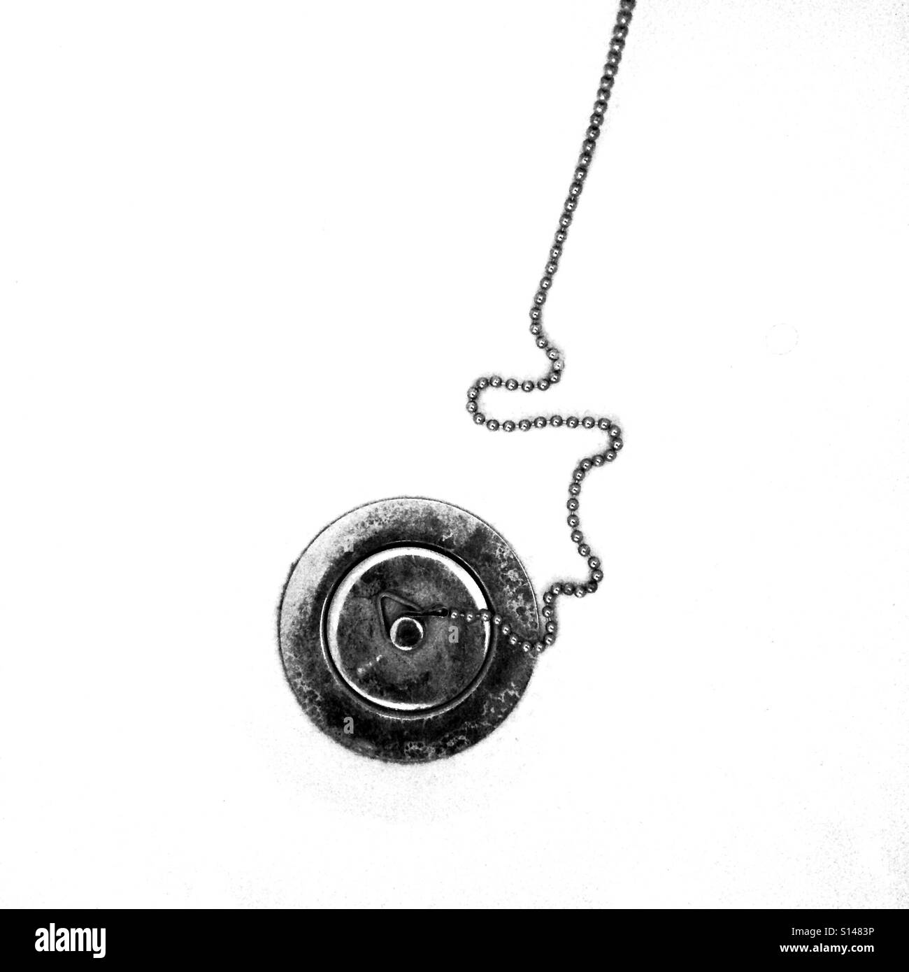 Bath plug and plug hole with chain Stock Photo Alamy