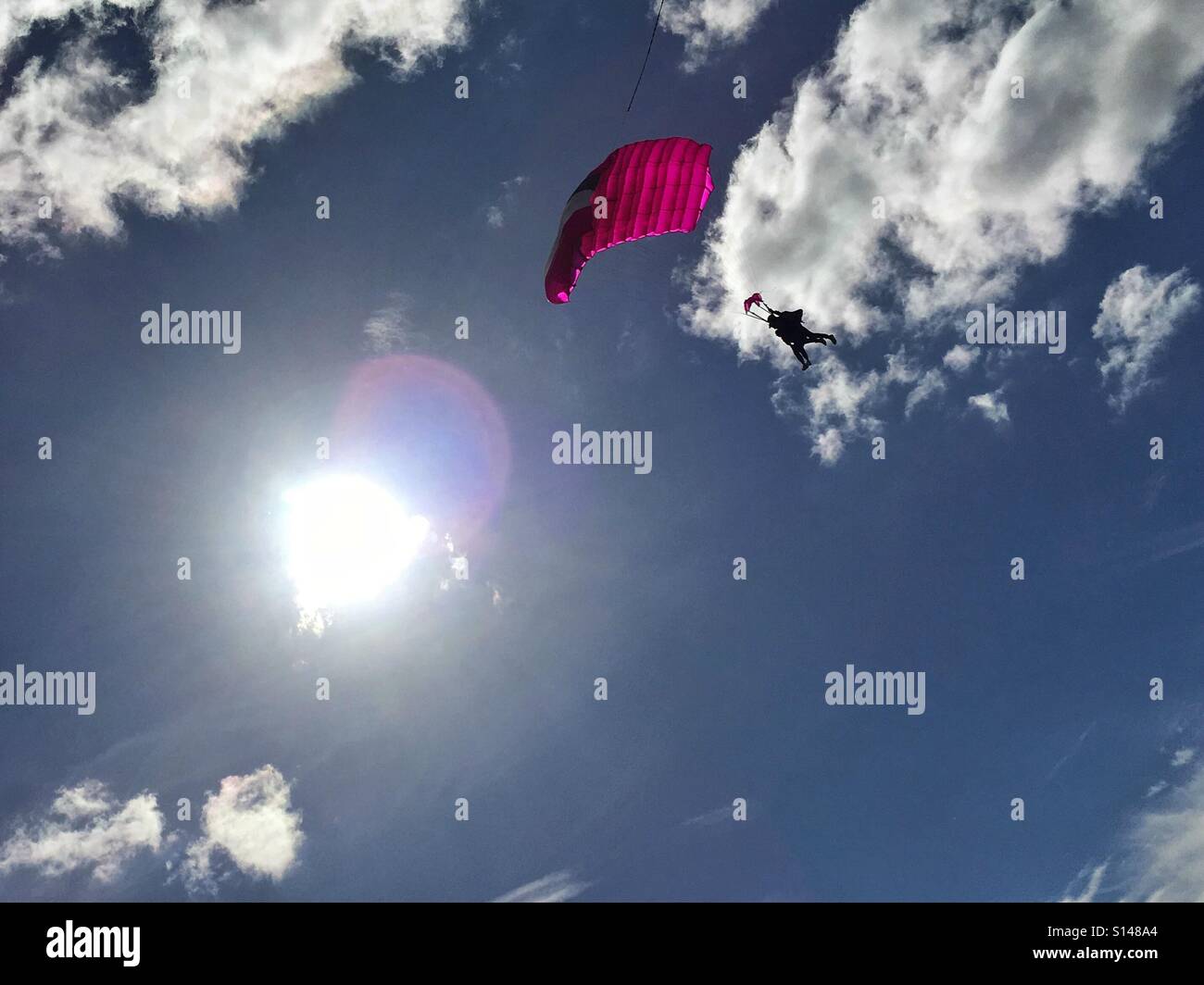 Sky diver on a sunny day - Smartphone Captured Stock Image