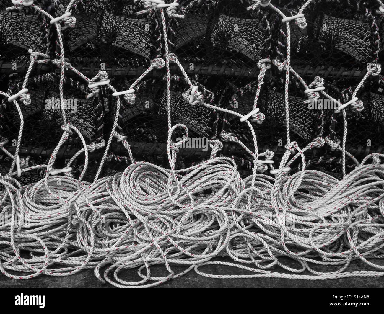 Ropes and lobster pots - Smartphone Captured Stock Image