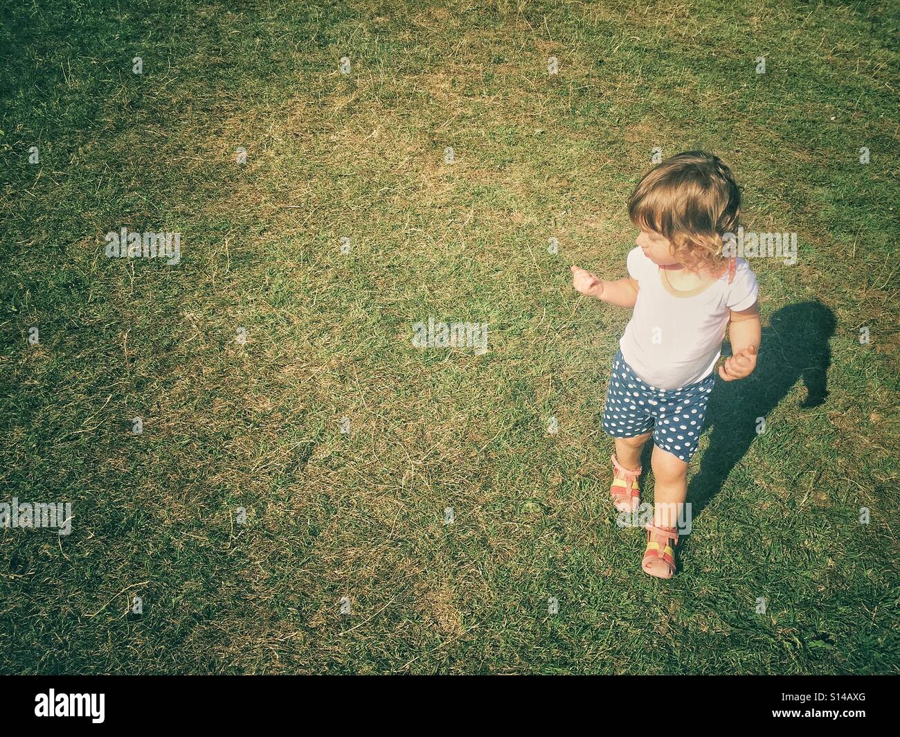 Toddler playing in the nature,France Stock Photo