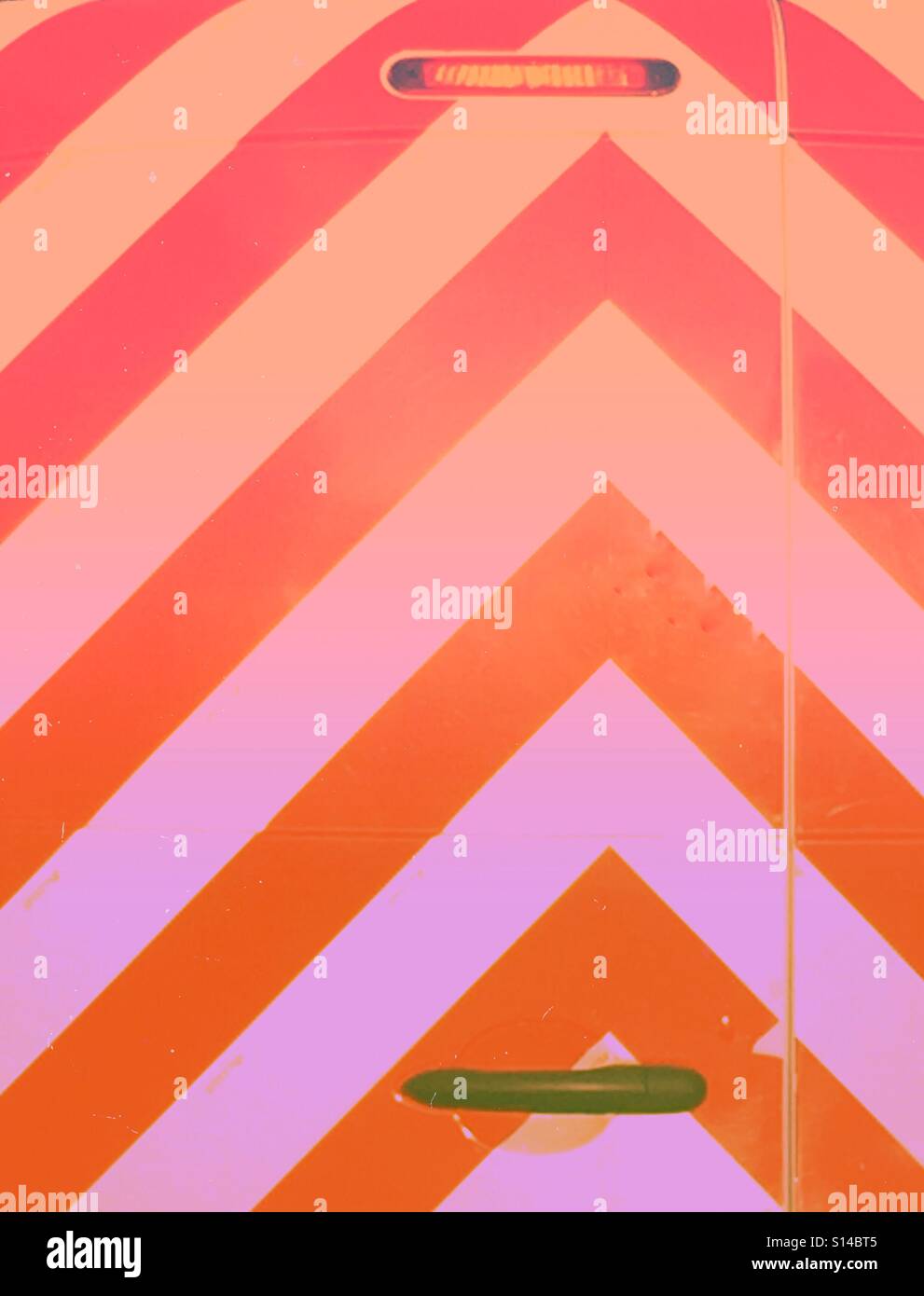 Safety markings on van back doors - Smartphone Captured Stock Image