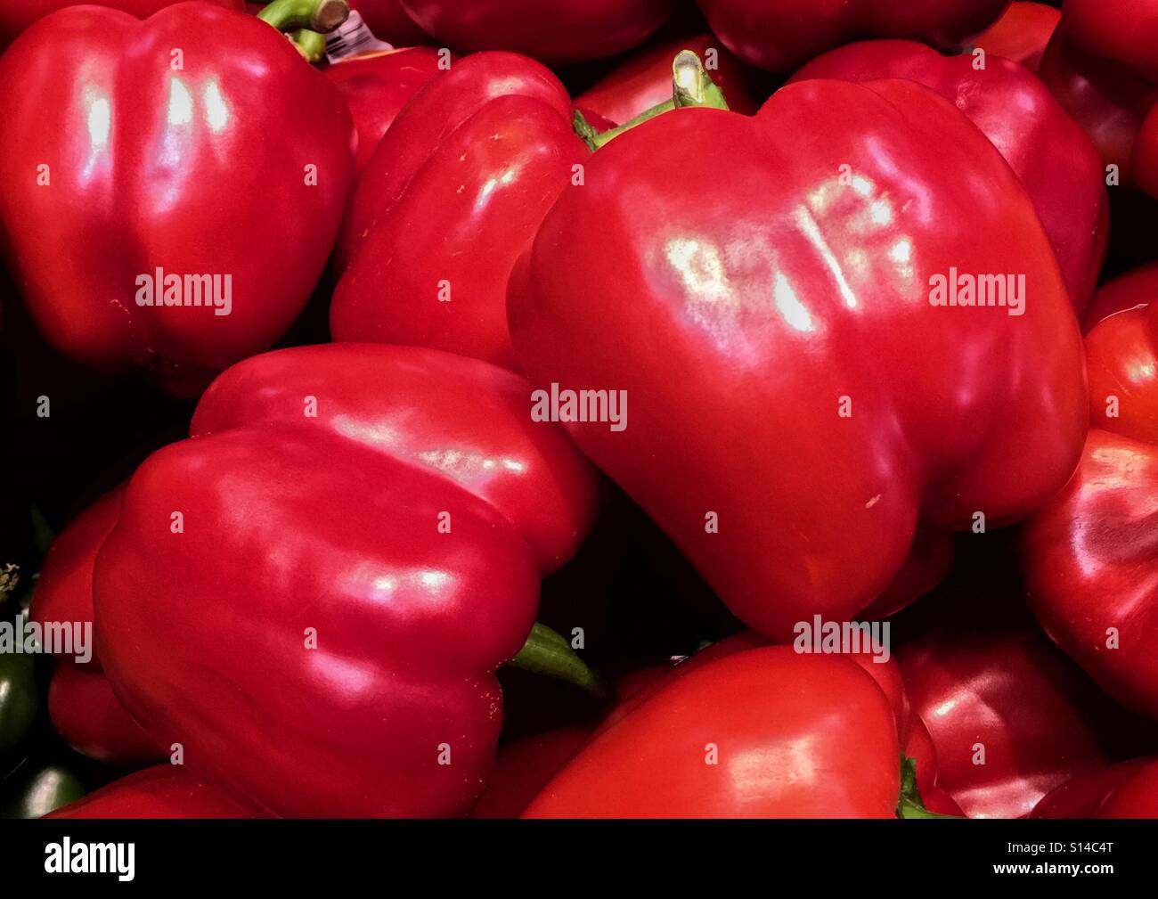 Shiny Red peppers - Smartphone Captured Stock Image