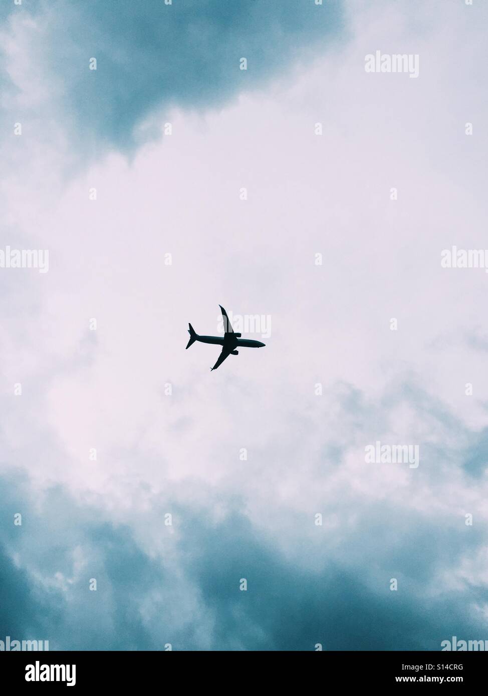 Commercial airplane flying - Smartphone Captured Stock Image