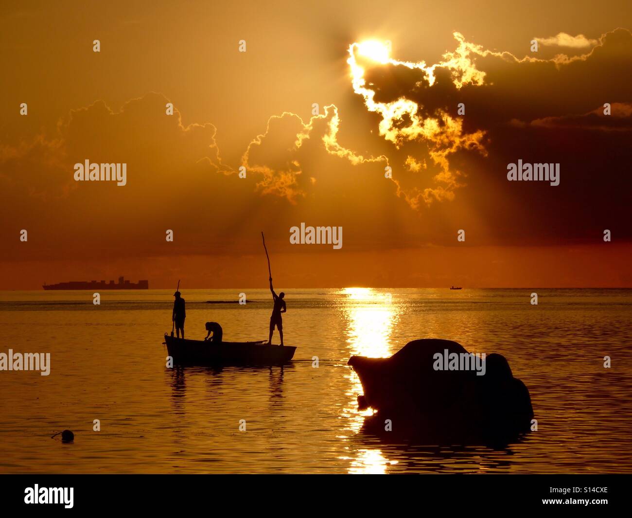 Mauritius sunset boat hi-res stock photography and images - Alamy