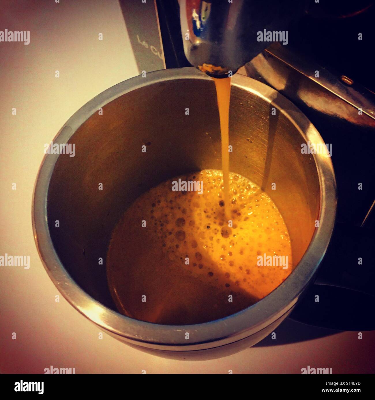 expresso on the go - Smartphone Captured Stock Image