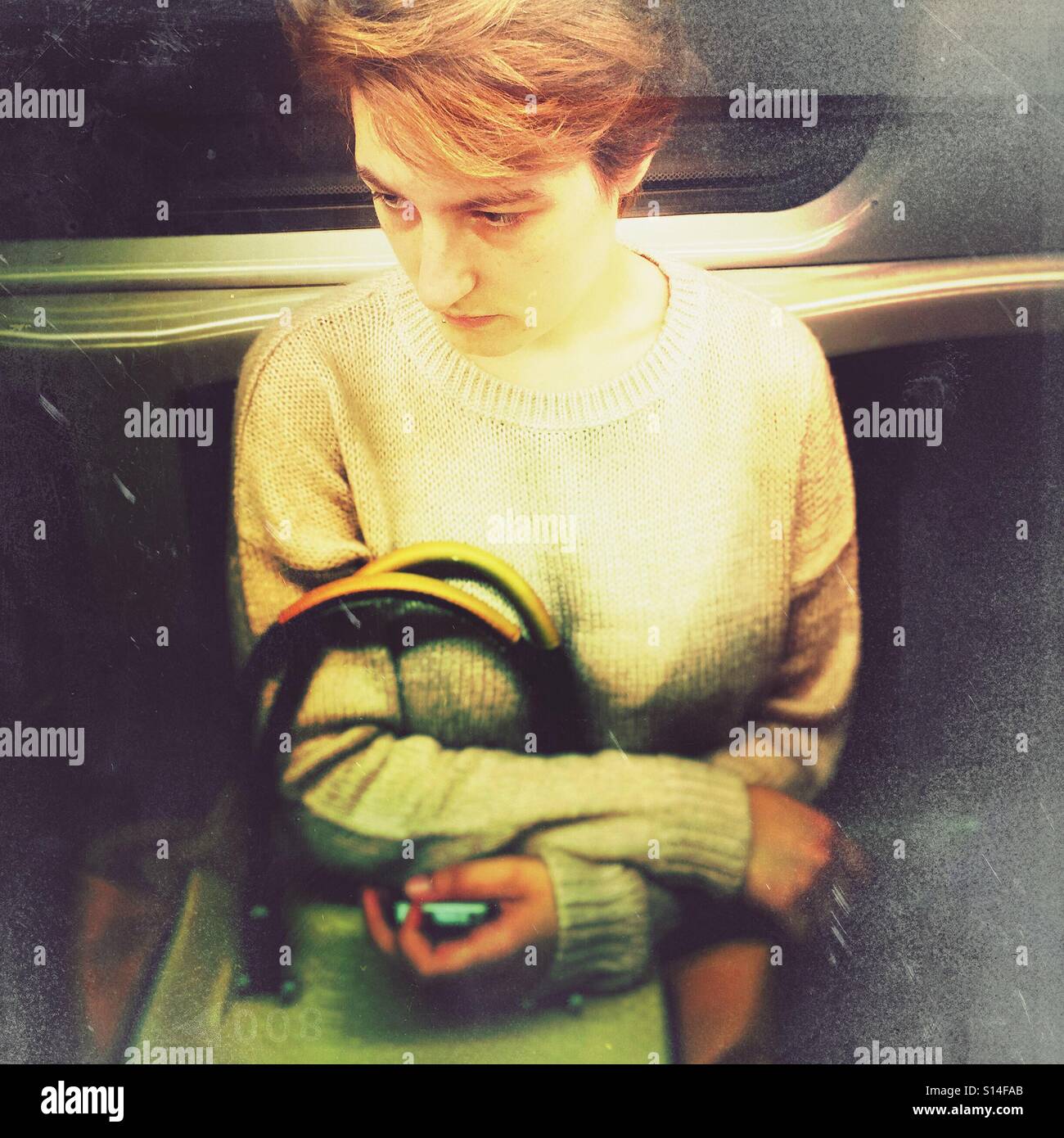 Depressed or tired? - Smartphone Captured Stock Image