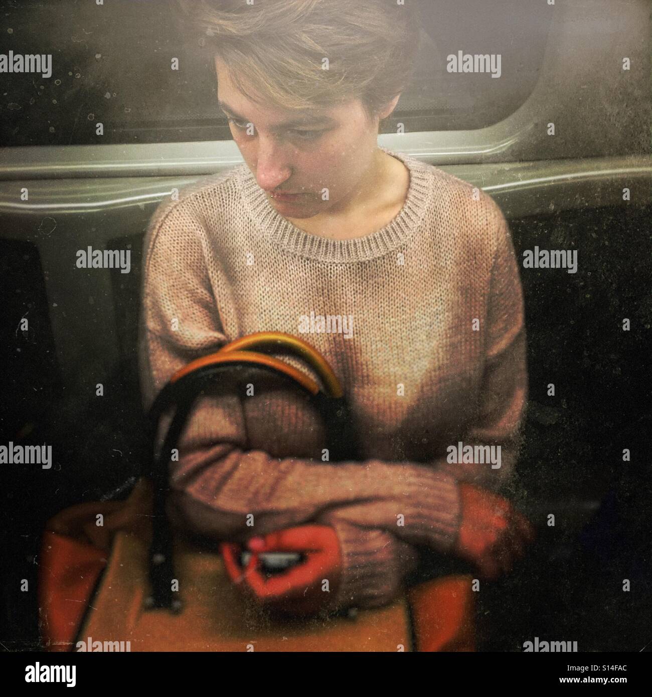 Depressed or tired? - Smartphone Captured Stock Image