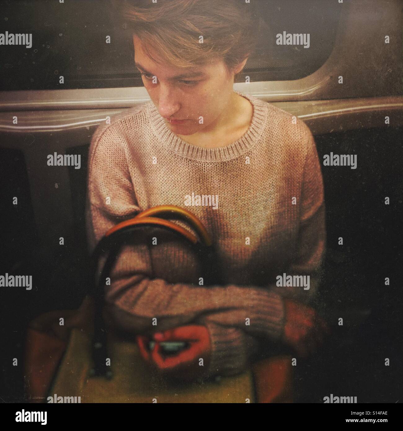 Depressed or tired? - Smartphone Captured Stock Image