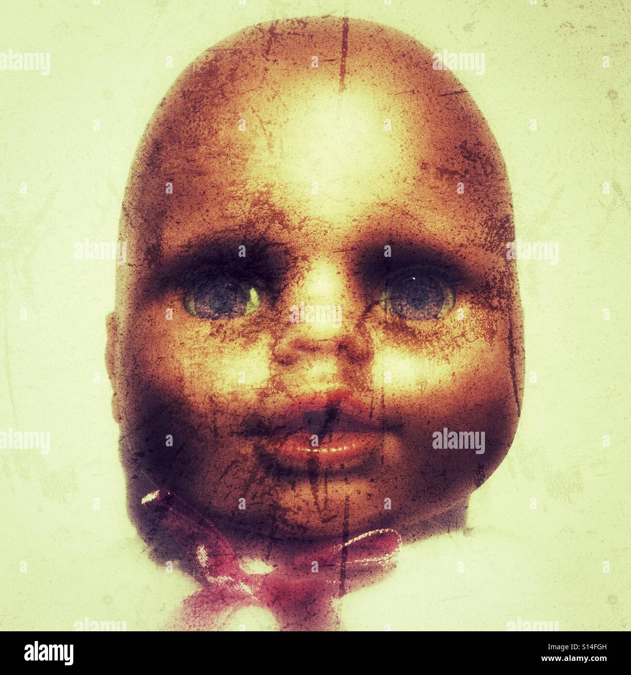 Child's toy. Doll. Head detail - Smartphone Captured Stock Image