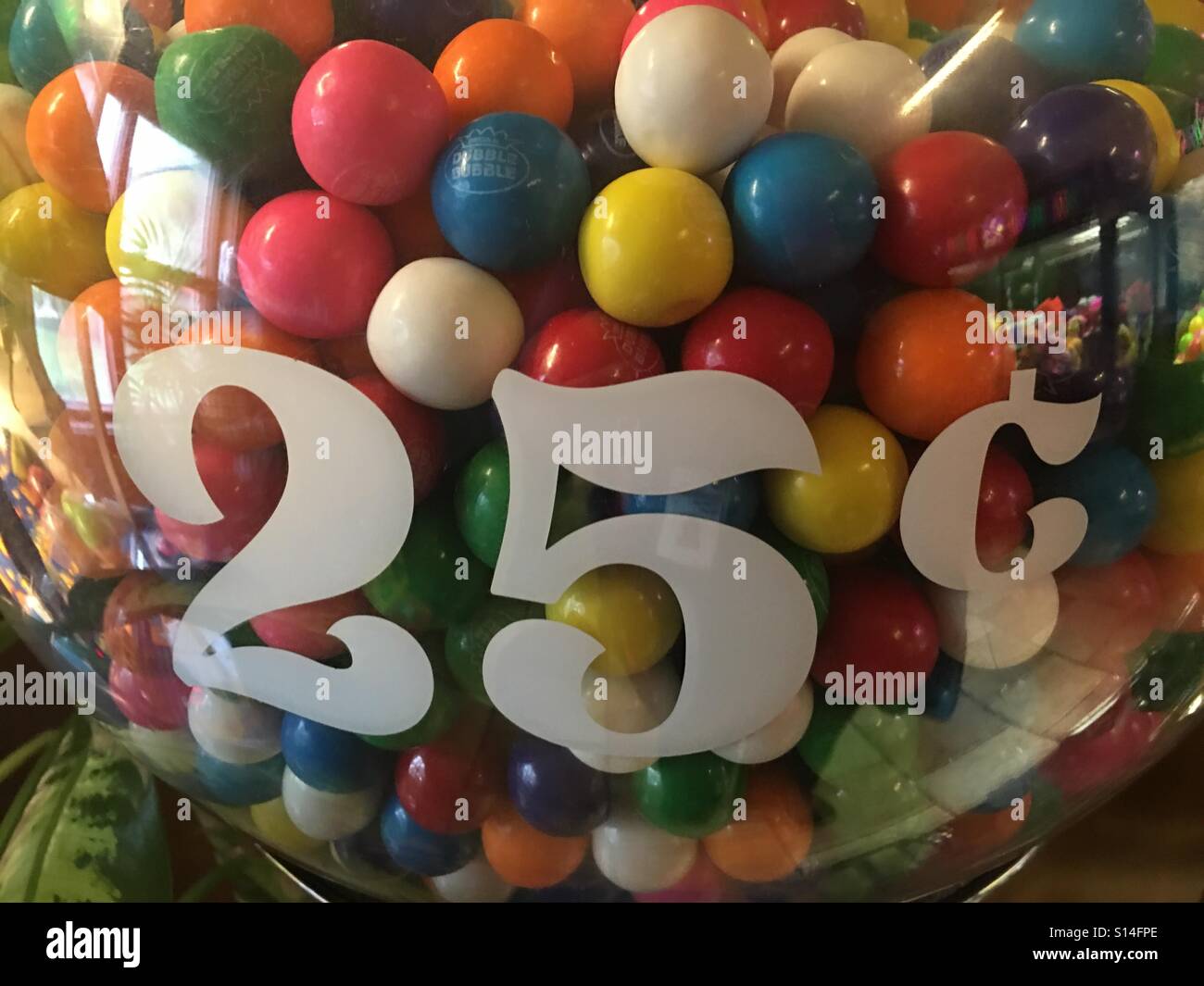 Get yer 25 cents gum balls Stock Photo