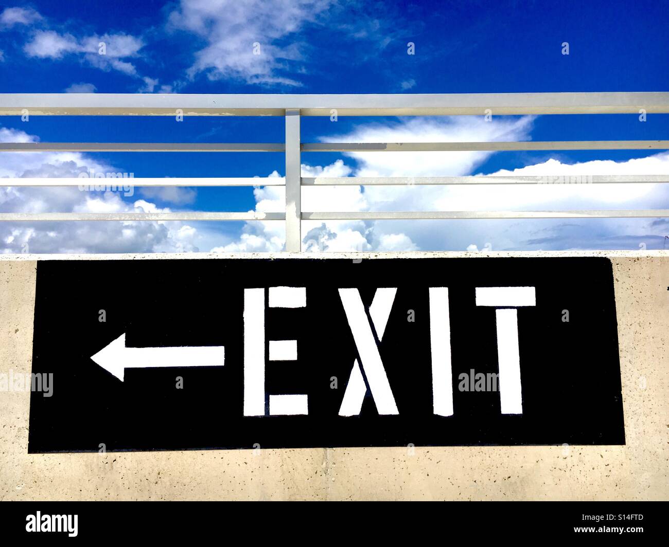 Exit sign in the sky - Smartphone Captured Stock Image