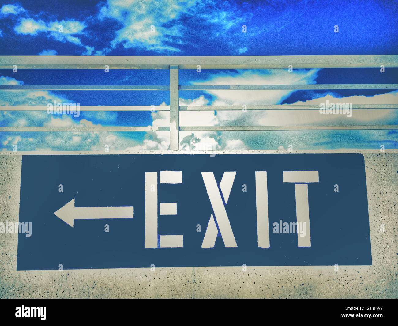 Exit sign at parking garage - Smartphone Captured Stock Image Exit sign at parking garage - Smartphone Captured Stock Image