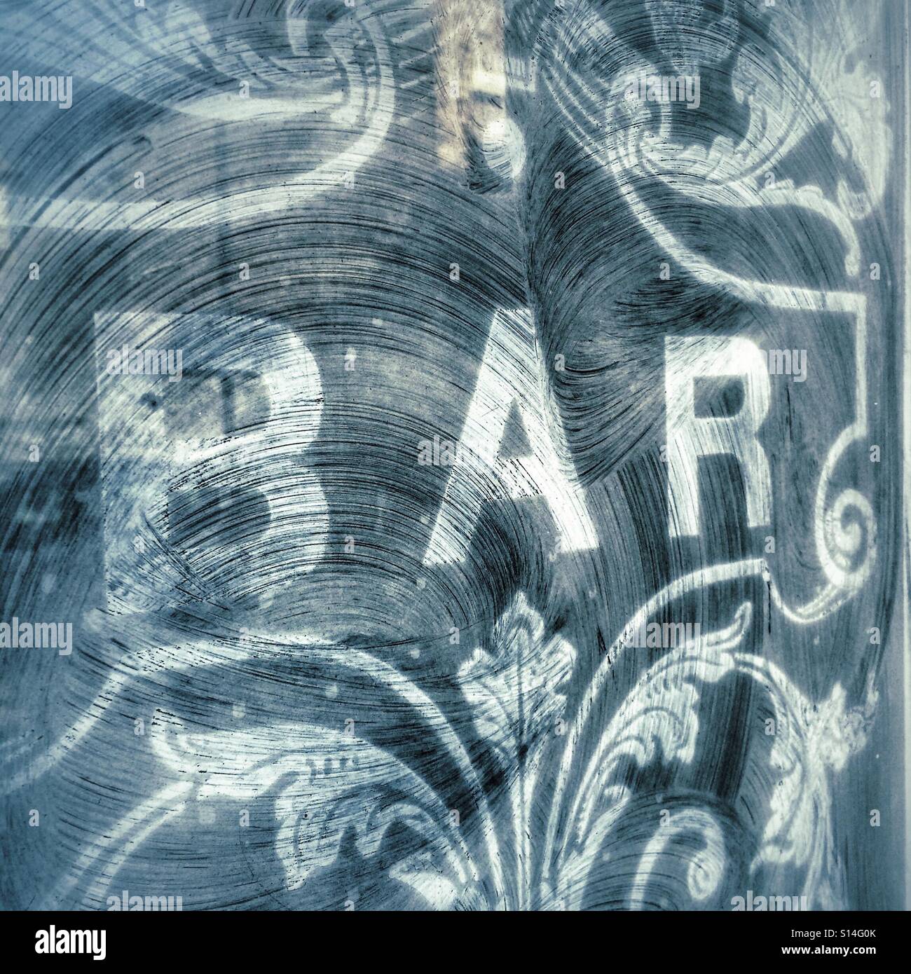 A Bar Window of an English Pub - Smartphone Captured Stock Image