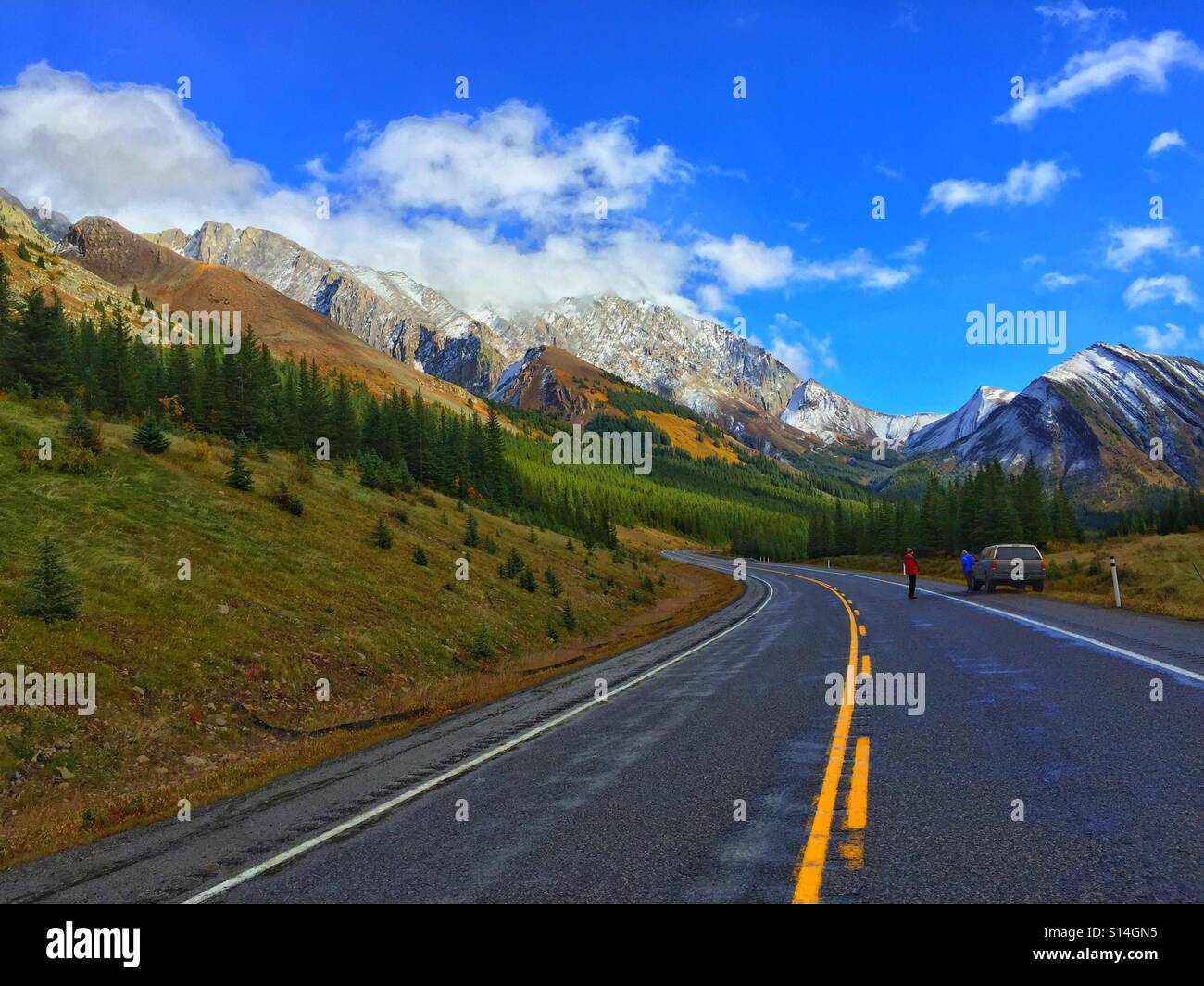 Highwood Pass in Kananaskis Country, Alberta - Smartphone Captured Stock Image