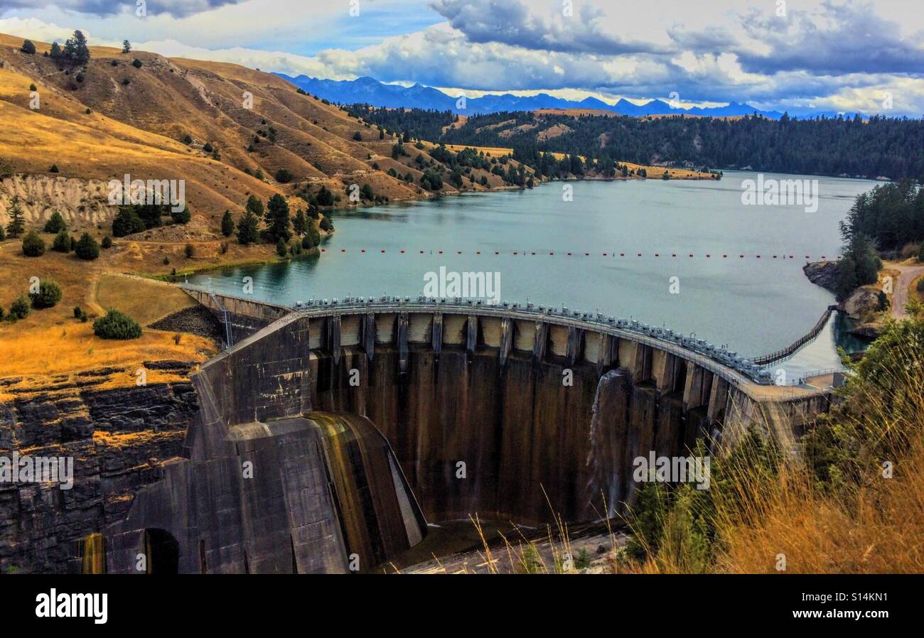 Séliš Ksanka and Qlispé Dam, Polson Montana. Stock Photo