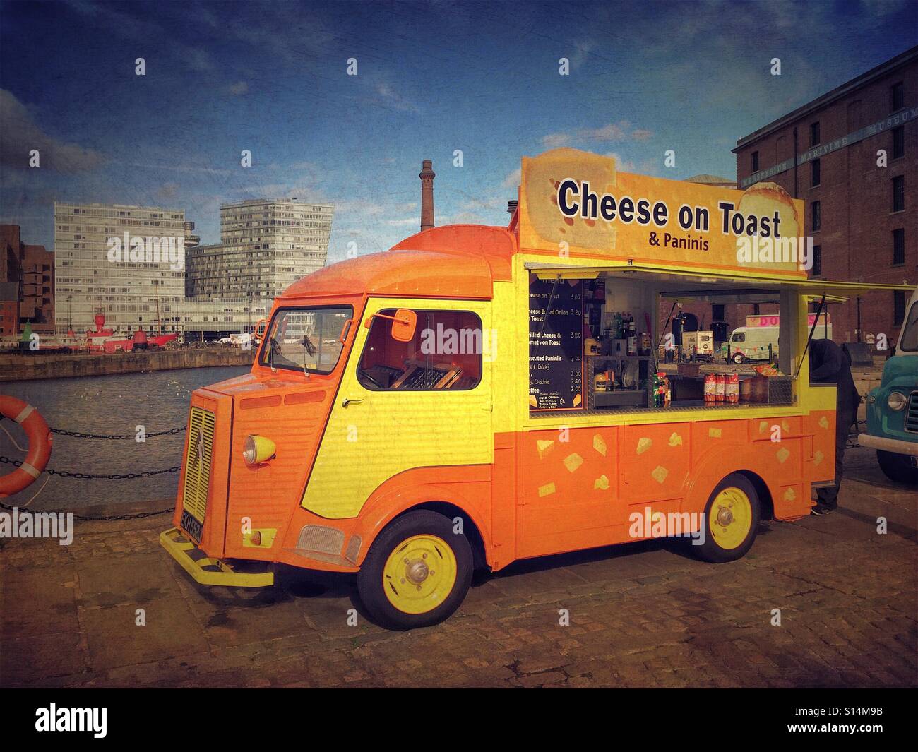 Street food van at Albert Dock, Liverpool, UK - Smartphone Captured Stock Image