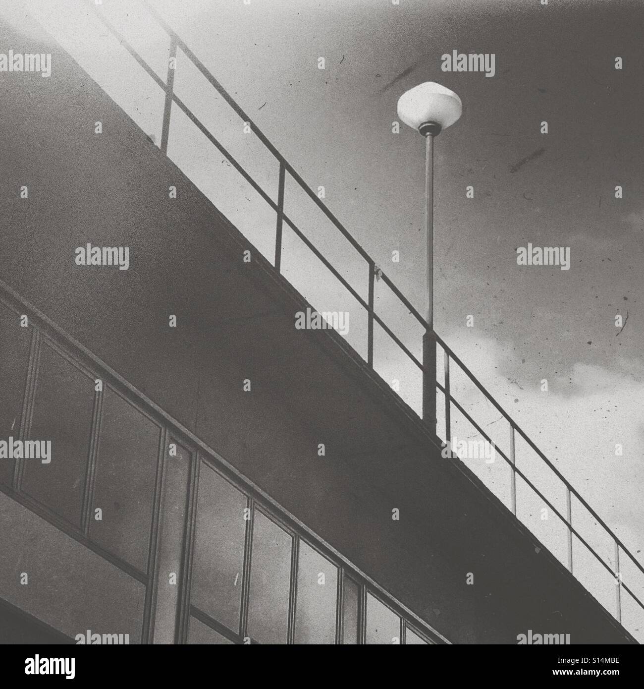 Streetlight on rooftop walkway - Smartphone Captured Stock Image