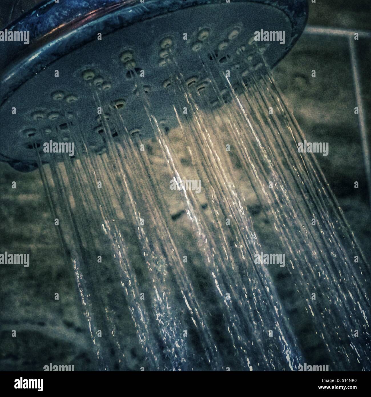 Shower, with water running Stock Photo Alamy