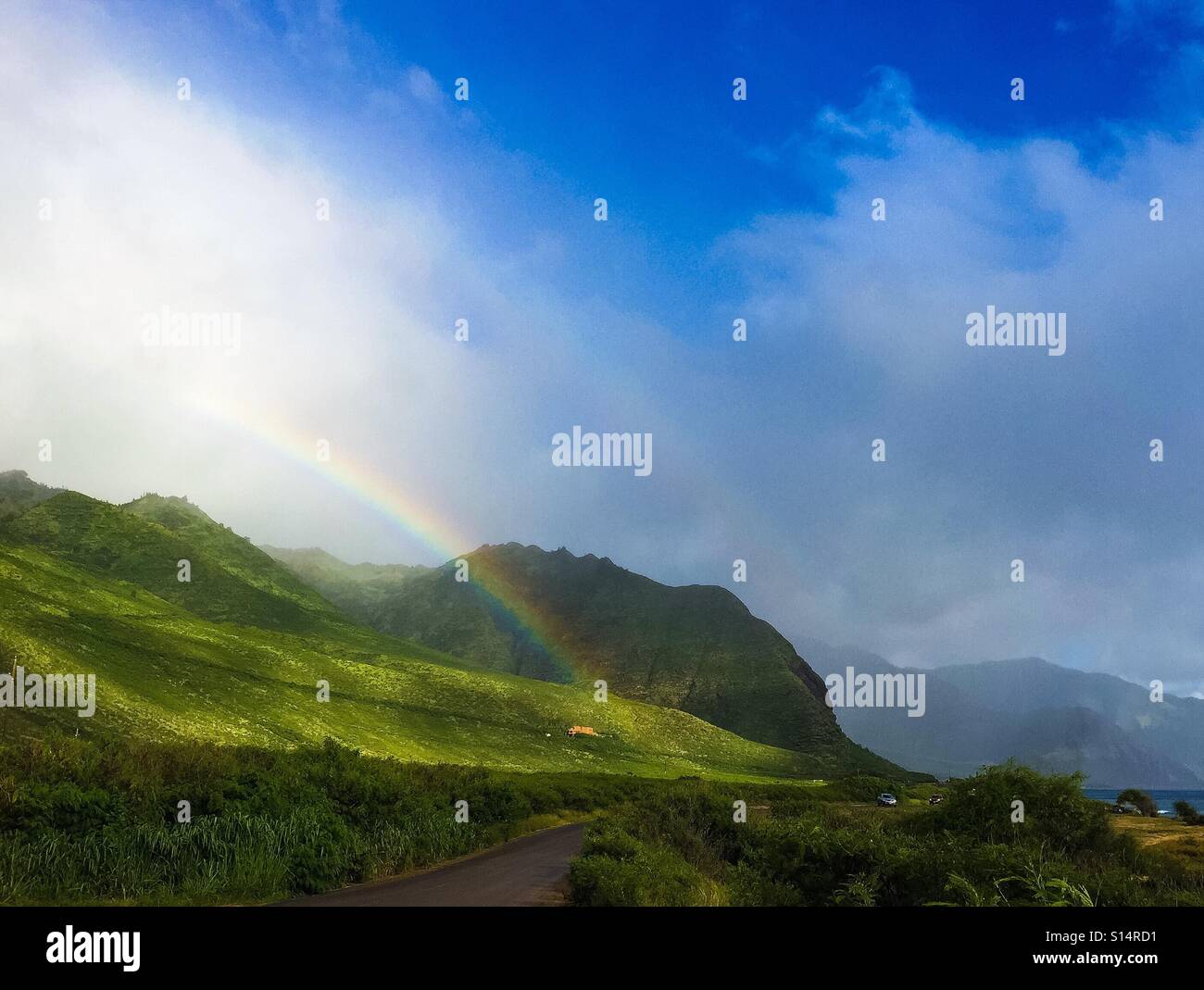 Double rainbow - Smartphone Captured Stock Image