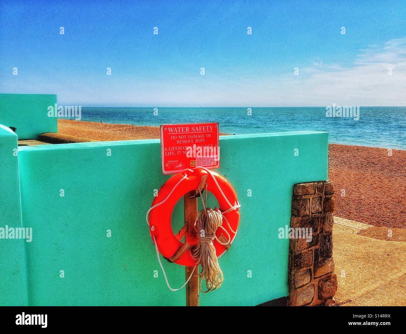 Folkestone beach scene Stock Photo Alamy