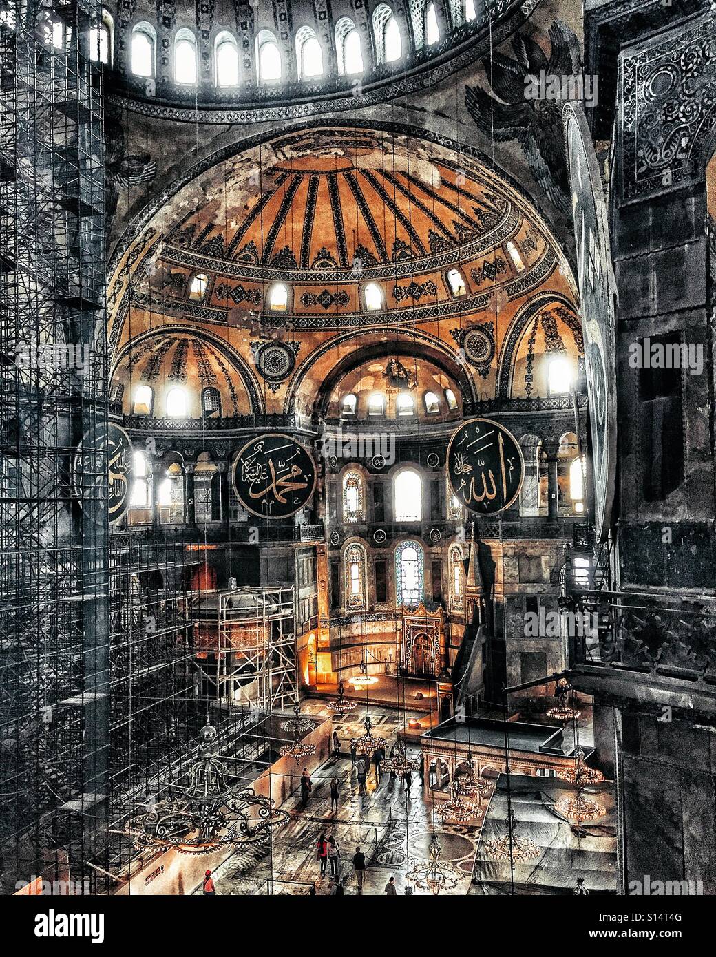 Interior of Hagia Sophia museum, Istanbul - Smartphone Captured Stock Image