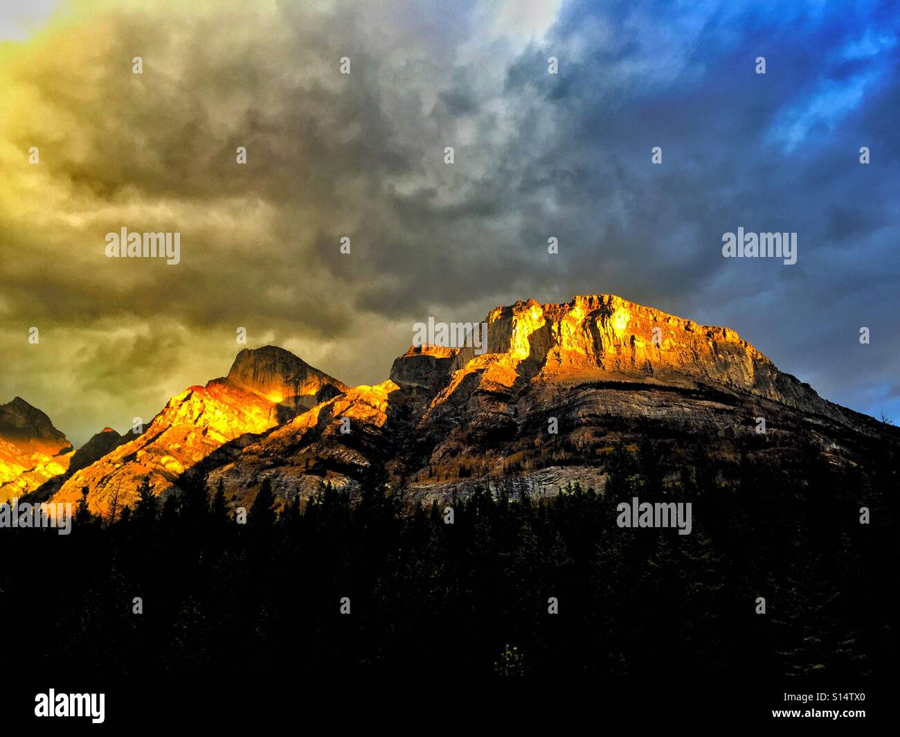 Sunrise in the Canadian Rockies - Smartphone Captured Stock Image