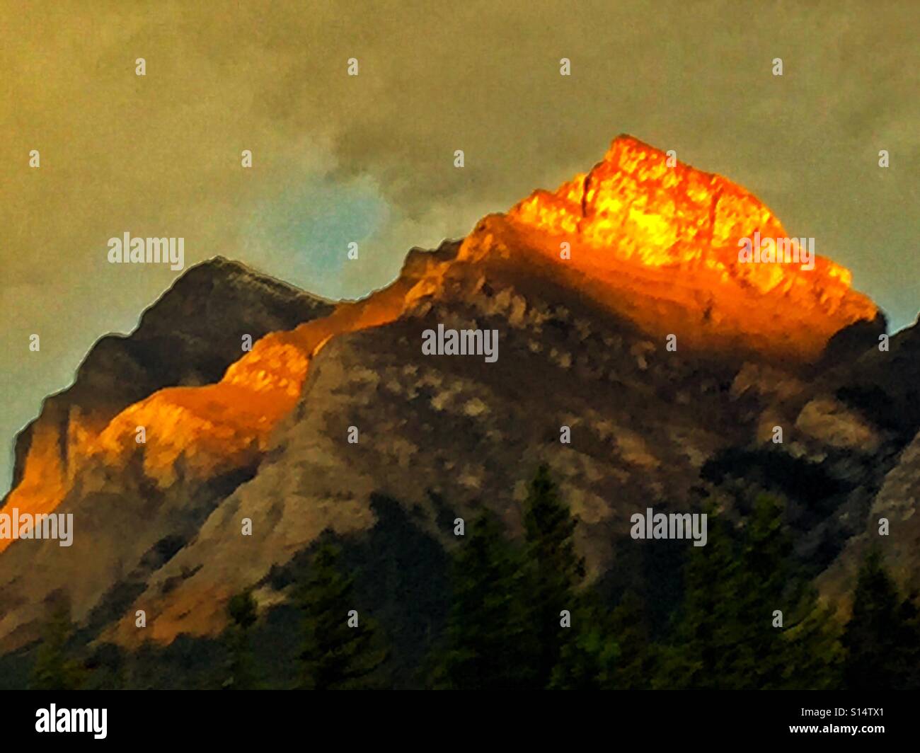 Sunrise in the Canadian Rockies - Smartphone Captured Stock Image