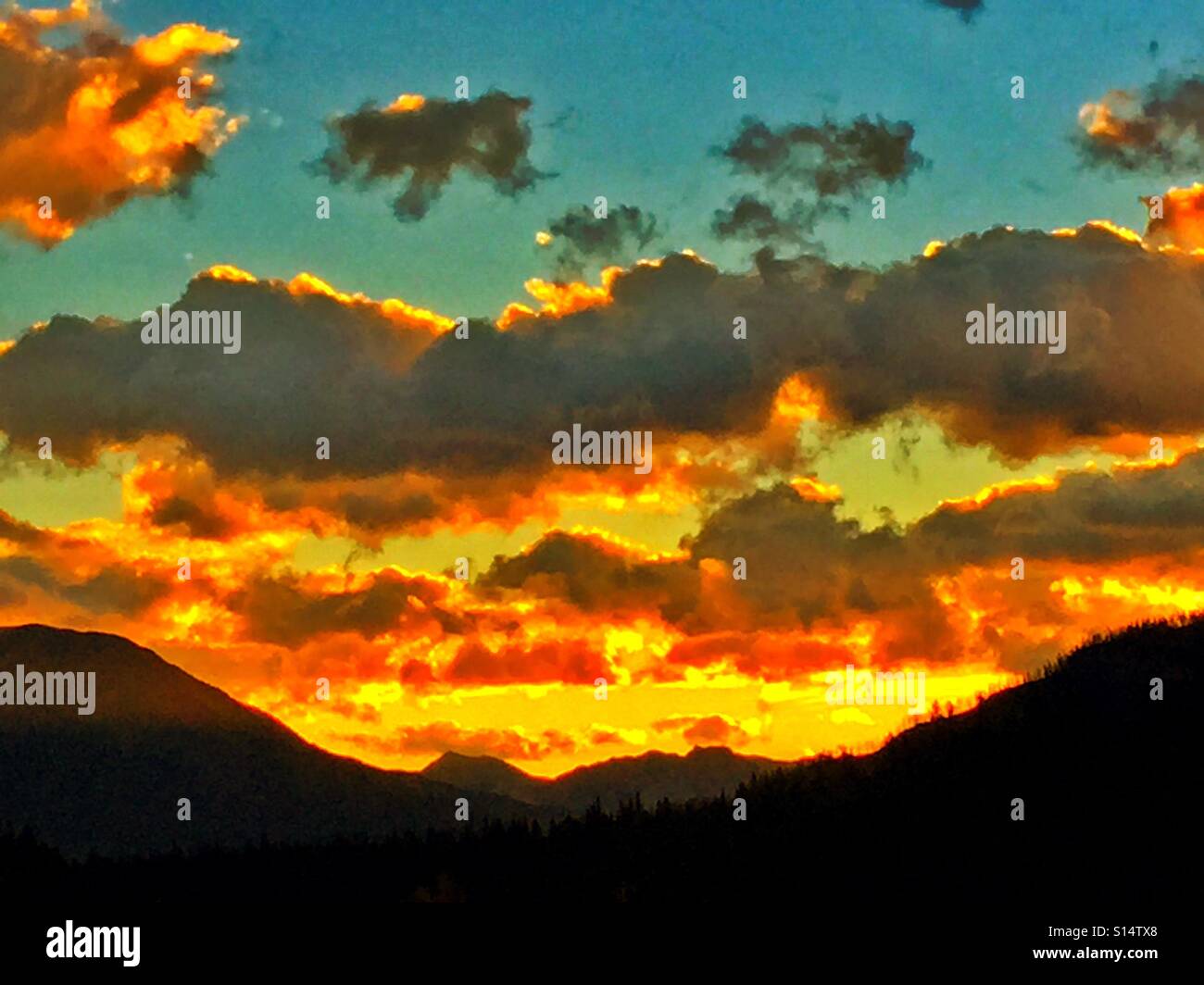 Sunrise in the Canadian Rockies - Smartphone Captured Stock Image