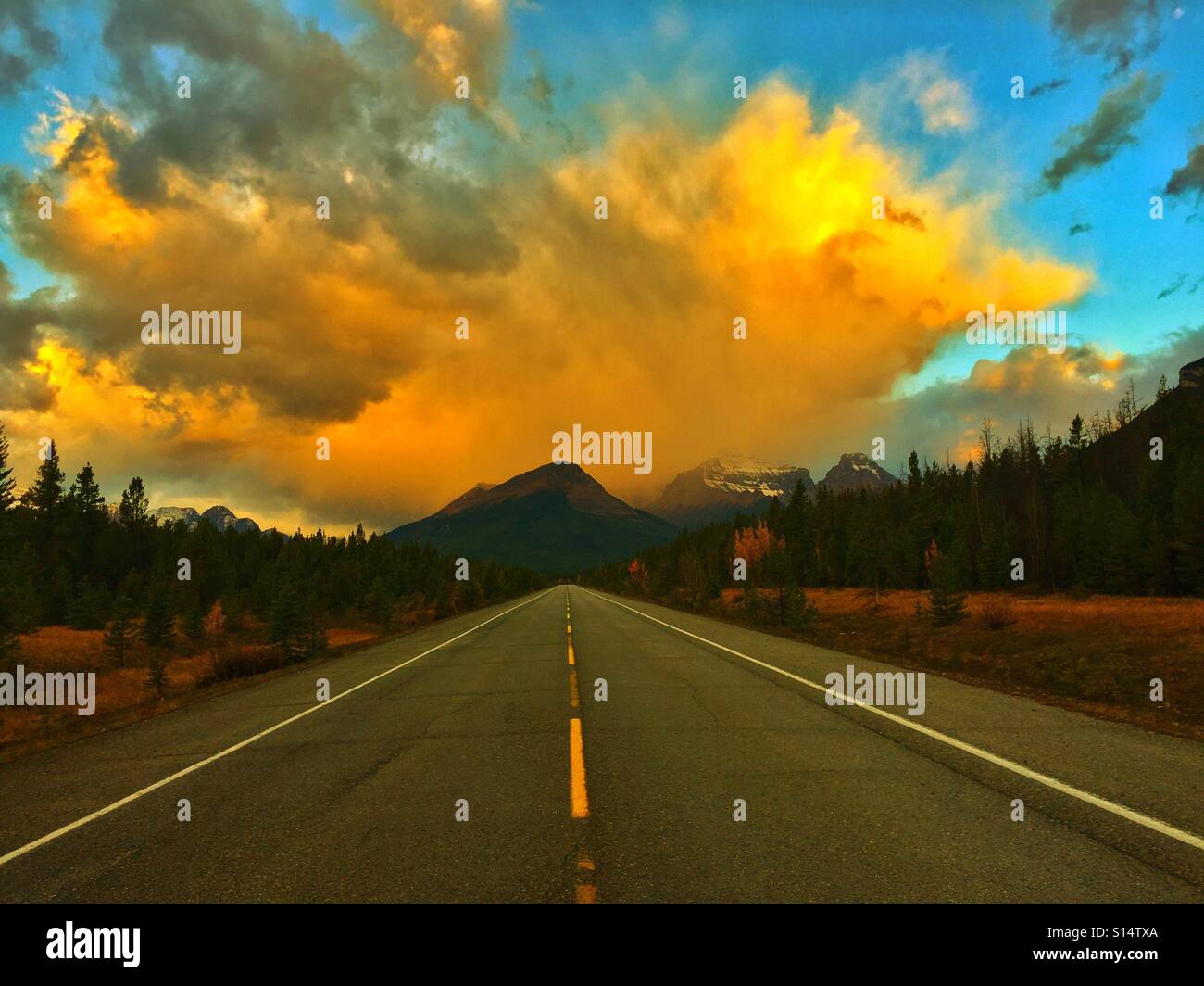 Sunrise in the Canadian Rockies - Smartphone Captured Stock Image