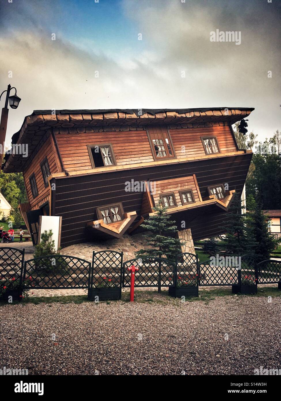 Upside down house in Szymbark town, Poland Stock Photo Alamy