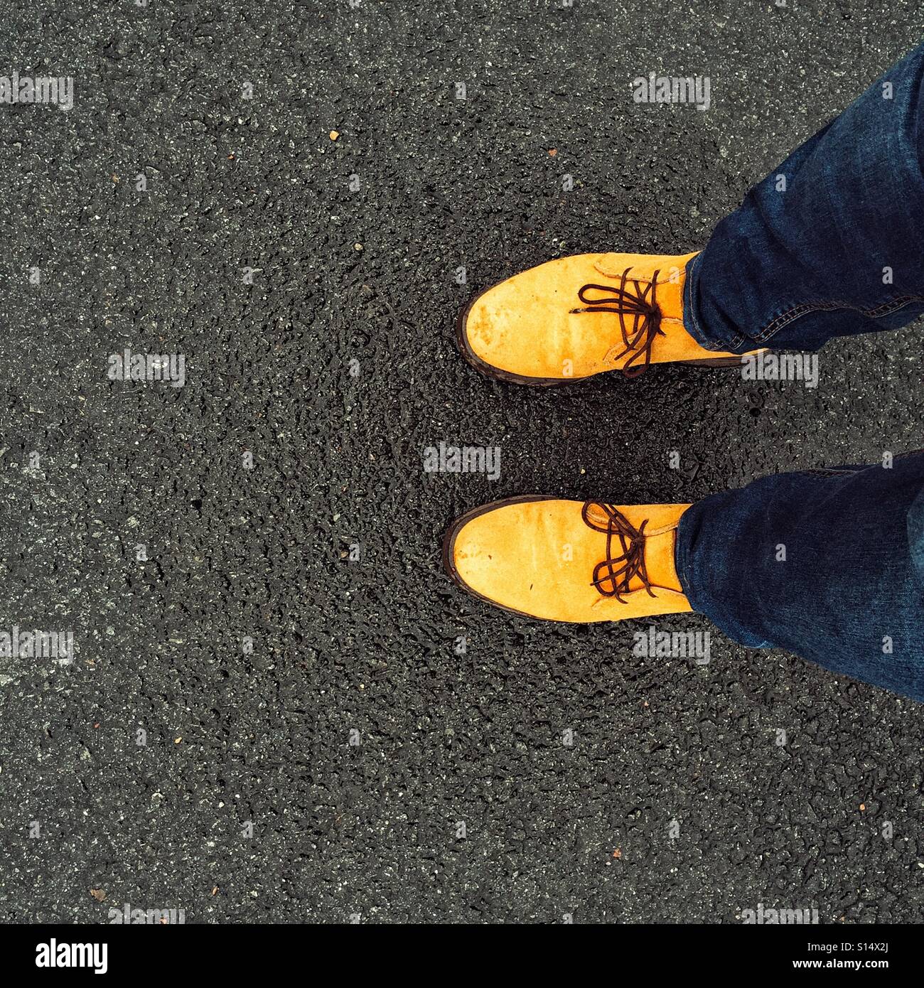Yellow shoes - Smartphone Captured Stock Image