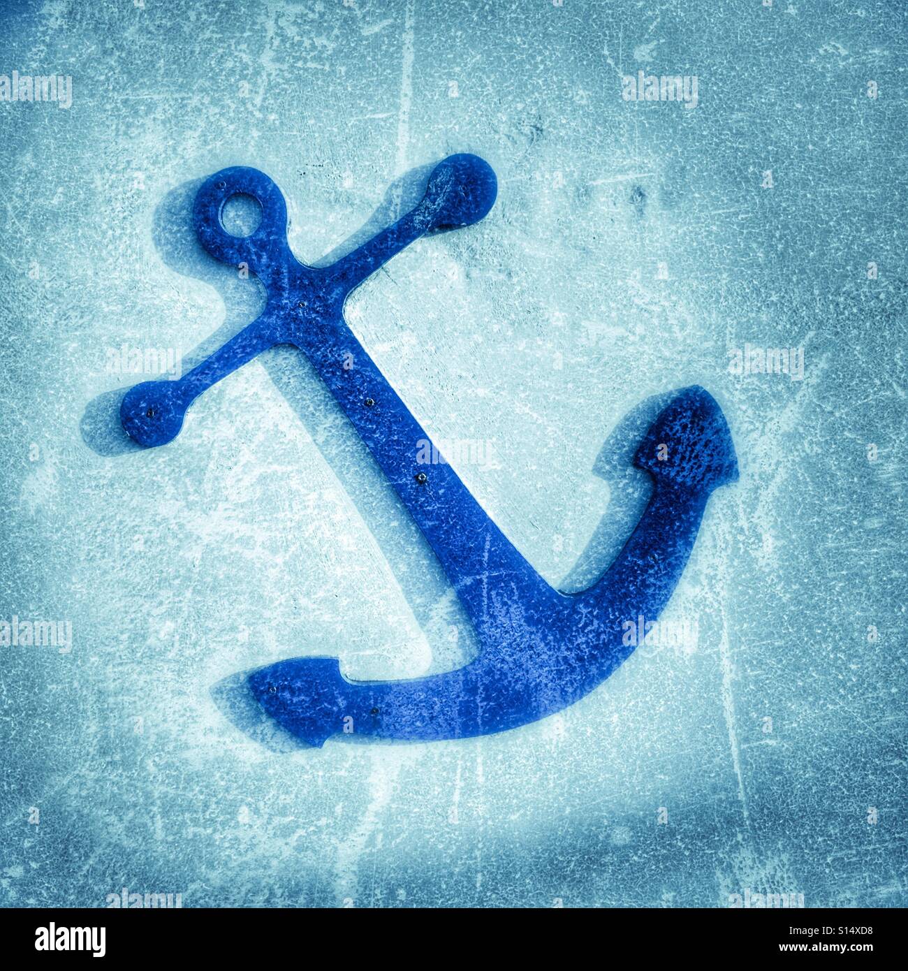 Blue anchor Stock Photo